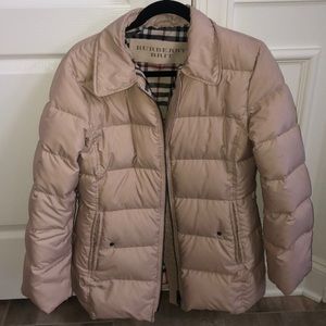 Burberry Brit beige short puffer coat